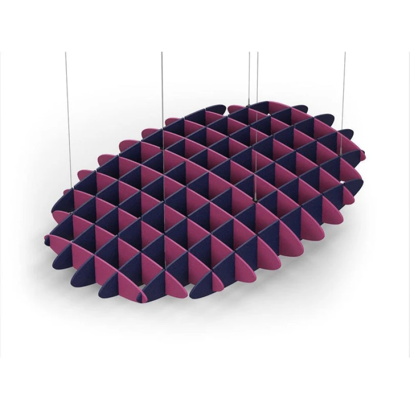 Acoustic Ceiling Sound Trap - 1200mm x 1800mm Oval - Royal Pink | Dark Blue
