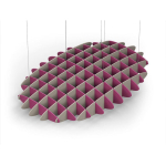 Acoustic Ceiling Sound Trap - 1200mm x 1800mm Oval - Royal Pink | Dark Beige