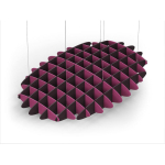 Acoustic Ceiling Sound Trap - 1200mm x 1800mm Oval - Royal Pink | Dark Maroon