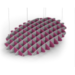 Acoustic Ceiling Sound Trap - 1200mm x 1800mm Oval - Royal Pink | Marble Grey