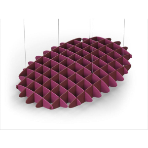 Acoustic Ceiling Sound Trap - 1200mm x 1800mm Oval - Royal Pink | Maroon