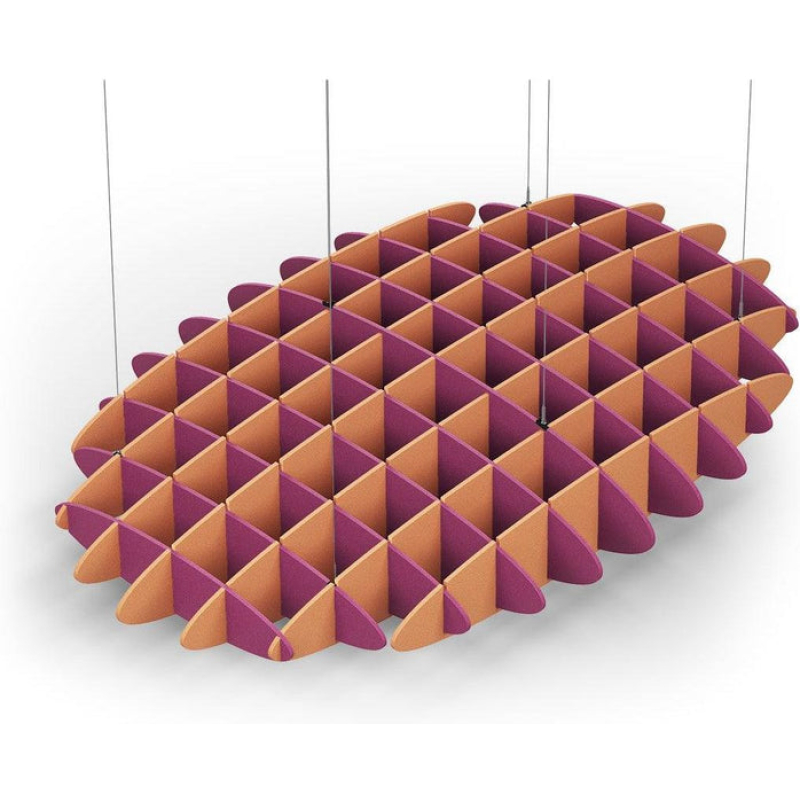 Acoustic Ceiling Sound Trap - 1200mm x 1800mm Oval - Royal Pink | Orange