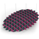 Acoustic Ceiling Sound Trap - 1200mm x 1800mm Oval - Royal Pink | Peacock Green