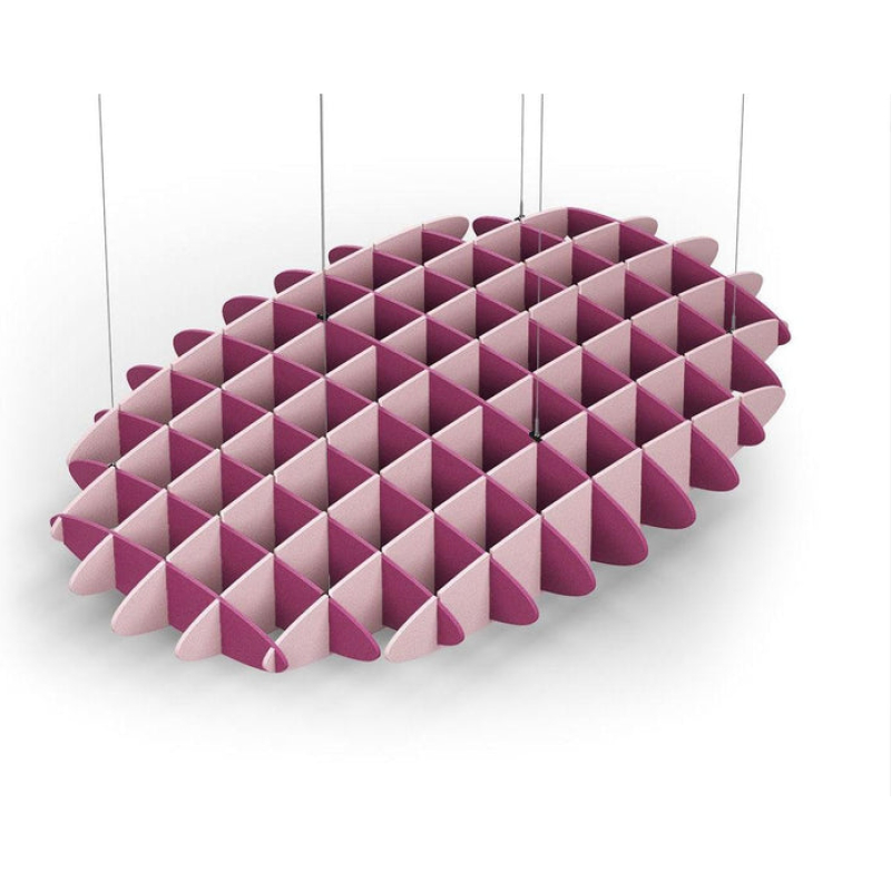 Acoustic Ceiling Sound Trap - 1200mm x 1800mm Oval - Royal Pink | Pink