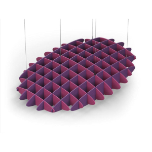 Acoustic Ceiling Sound Trap - 1200mm x 1800mm Oval - Royal Pink | Purple