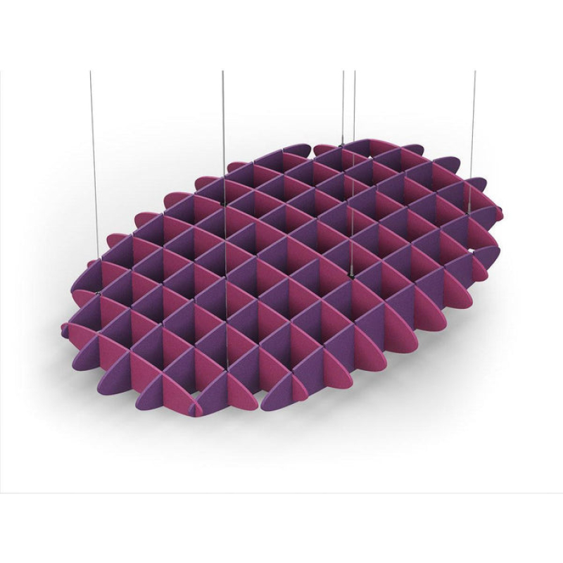Acoustic Ceiling Sound Trap - 1200mm x 1800mm Oval - Royal Pink | Purple