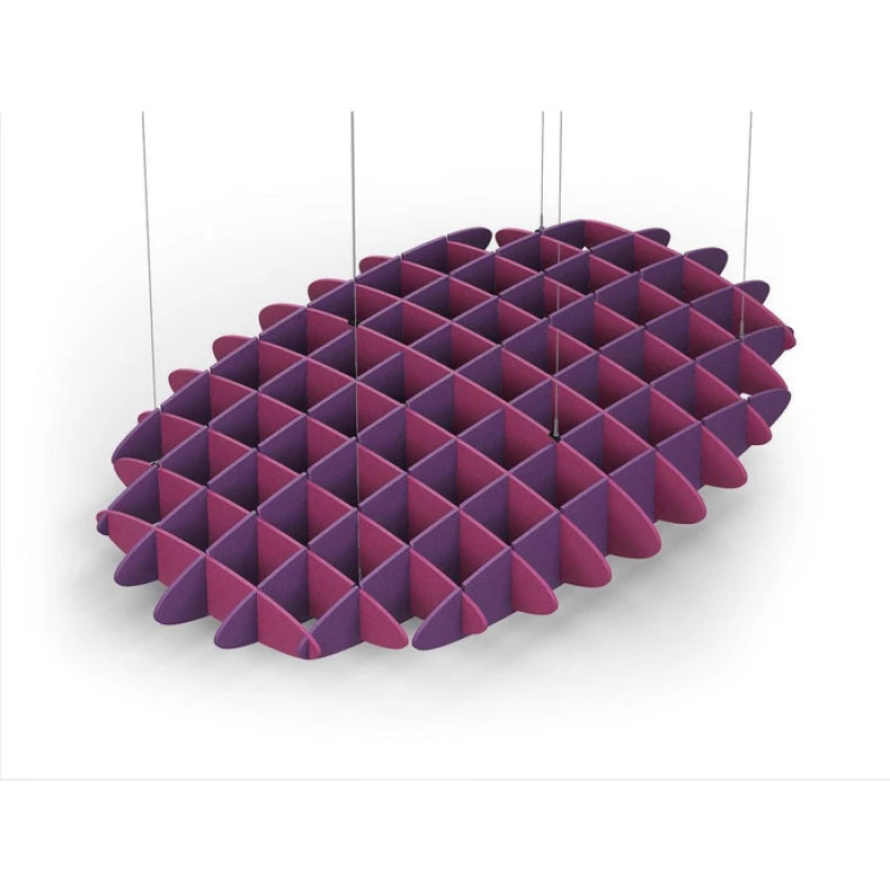 Acoustic Ceiling Sound Trap - 1200mm x 1800mm Oval - Royal Pink | Purple