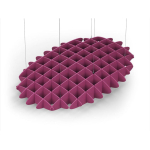 Acoustic Ceiling Sound Trap - 1200mm x 1800mm Oval - Royal Pink