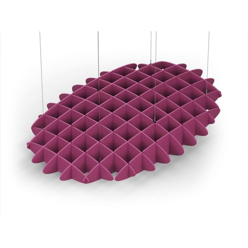 Acoustic Ceiling Sound Trap - 1200mm x 1800mm Oval - Royal Pink