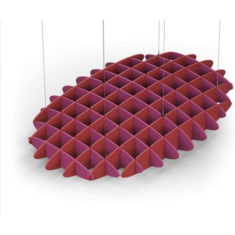 Acoustic Ceiling Sound Trap - 1200mm x 1800mm Oval - Royal Pink | Red