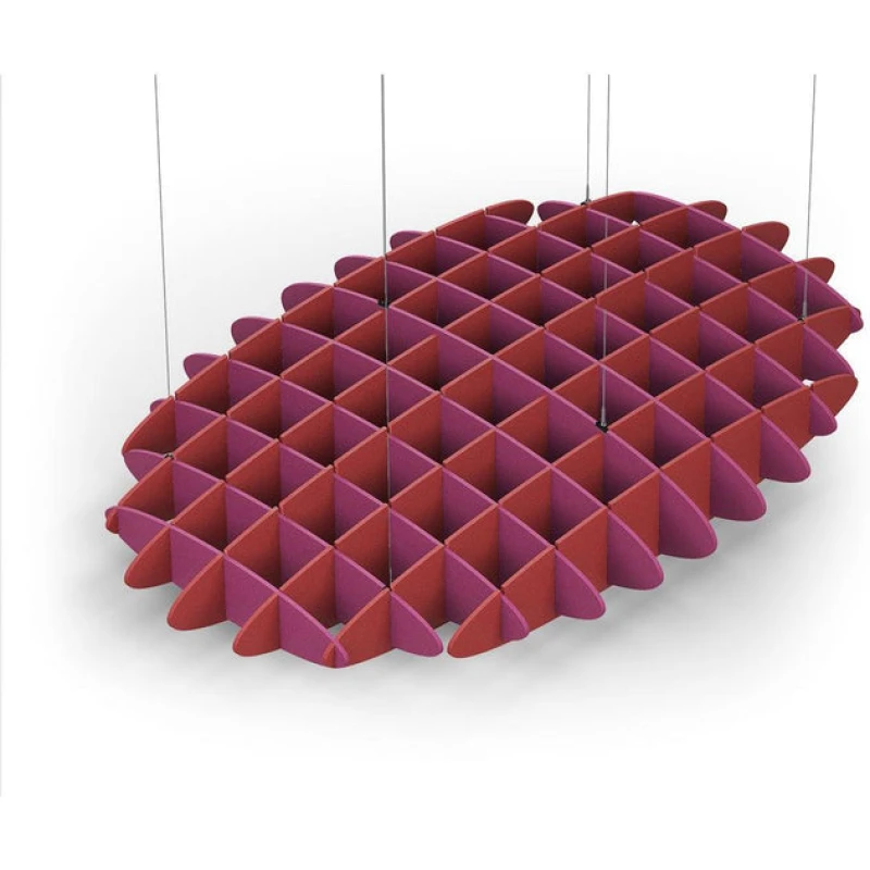 Acoustic Ceiling Sound Trap - 1200mm x 1800mm Oval - Royal Pink | Red