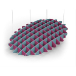 Acoustic Ceiling Sound Trap - 1200mm x 1800mm Oval - Royal Pink | Sky Blue