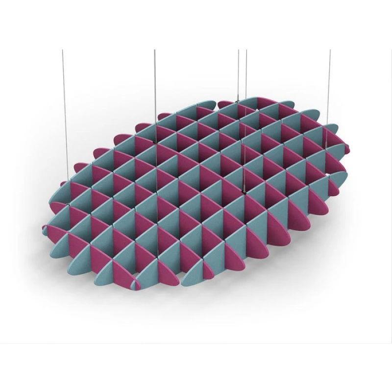 Acoustic Ceiling Sound Trap - 1200mm x 1800mm Oval - Royal Pink | Sky Blue