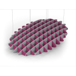 Acoustic Ceiling Sound Trap - 1200mm x 1800mm Oval - Royal Pink | Slate Grey