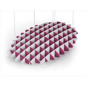 Acoustic Ceiling Sound Trap - 1200mm x 1800mm Oval - Royal Pink | White