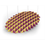 Acoustic Ceiling Sound Trap - 1200mm x 1800mm Oval - Royal Pink | Yellow