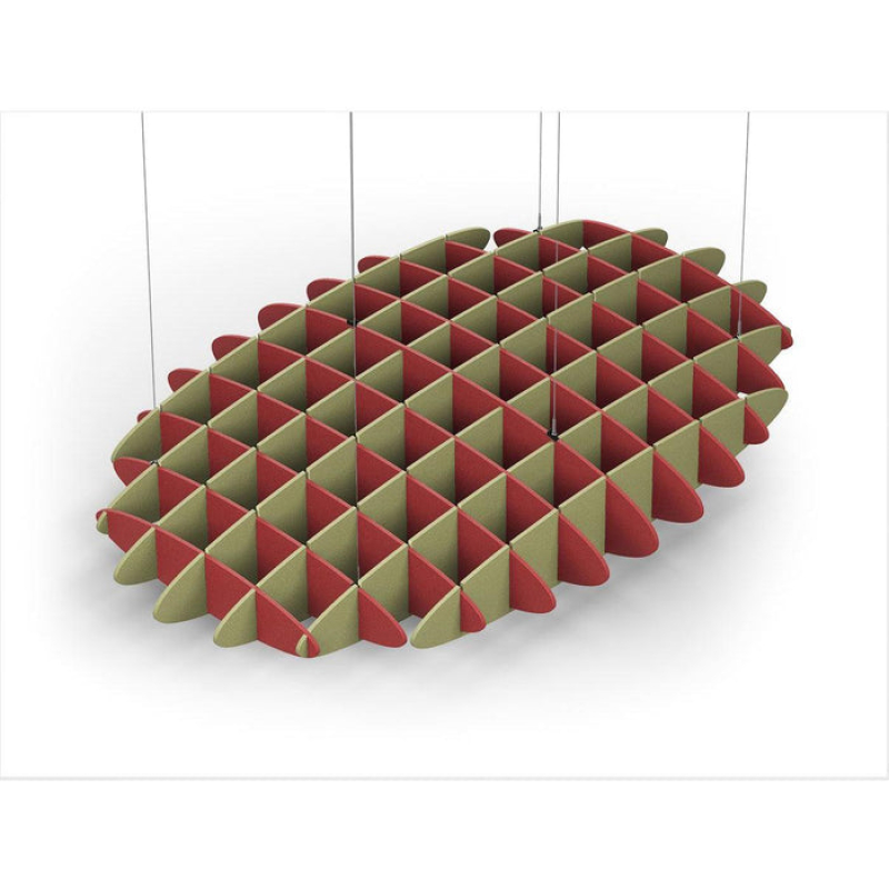 Acoustic Ceiling Sound Trap - 1200mm x 1800mm Oval - Red | Banana Green