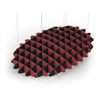 Acoustic Ceiling Sound Trap - 1200mm x 1800mm Oval - Red | Black