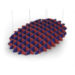 Acoustic Ceiling Sound Trap - 1200mm x 1800mm Oval - Red | Blue