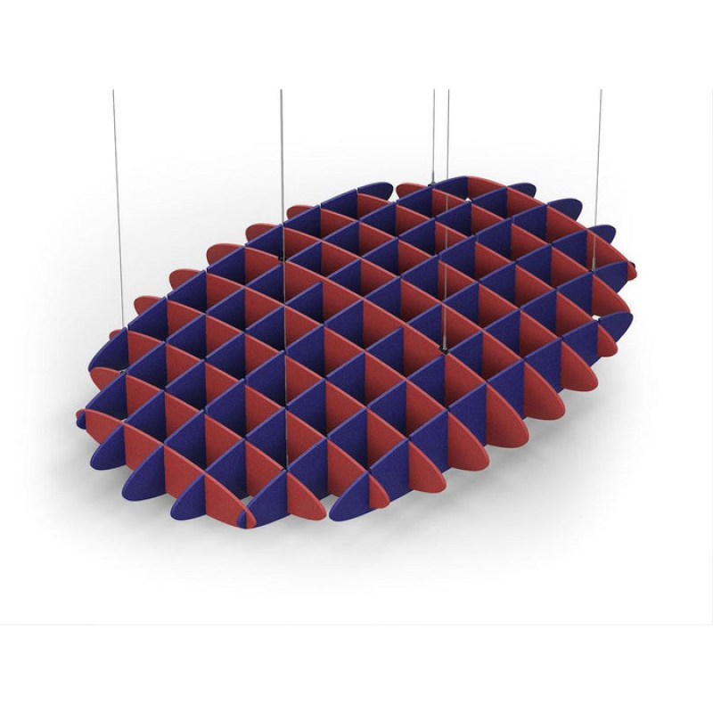 Acoustic Ceiling Sound Trap - 1200mm x 1800mm Oval - Red | Blue