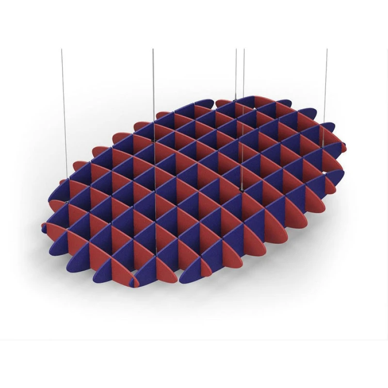 Acoustic Ceiling Sound Trap - 1200mm x 1800mm Oval - Red | Blue