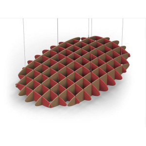 Acoustic Ceiling Sound Trap - 1200mm x 1800mm Oval - Red | Brown