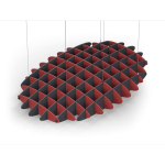 Acoustic Ceiling Sound Trap - 1200mm x 1800mm Oval - Red | Charcoal Grey