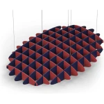 Acoustic Ceiling Sound Trap - 1200mm x 1800mm Oval - Red | Dark Blue