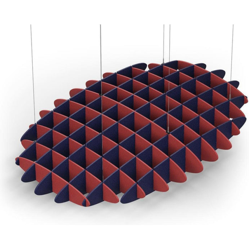 Acoustic Ceiling Sound Trap - 1200mm x 1800mm Oval - Red | Dark Blue