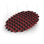 Acoustic Ceiling Sound Trap - 1200mm x 1800mm Oval - Red | Dark Maroon