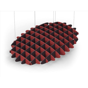 Acoustic Ceiling Sound Trap - 1200mm x 1800mm Oval - Red | Dark Maroon