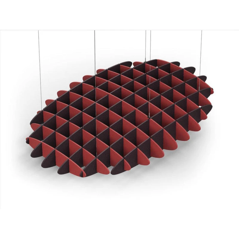 Acoustic Ceiling Sound Trap - 1200mm x 1800mm Oval - Red | Dark Maroon