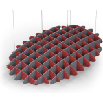 Acoustic Ceiling Sound Trap - 1200mm x 1800mm Oval - Red | Grey