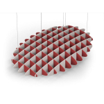 Acoustic Ceiling Sound Trap - 1200mm x 1800mm Oval - Red | Light Beige