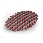 Acoustic Ceiling Sound Trap - 1200mm x 1800mm Oval - Red | Marble Grey