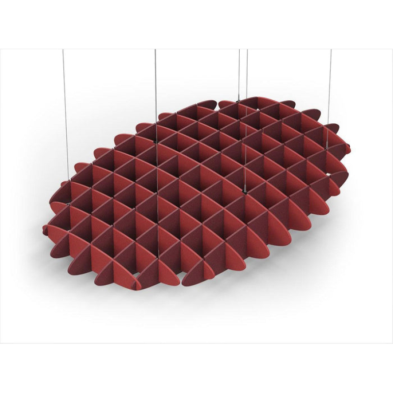 Acoustic Ceiling Sound Trap - 1200mm x 1800mm Oval - Red | Maroon