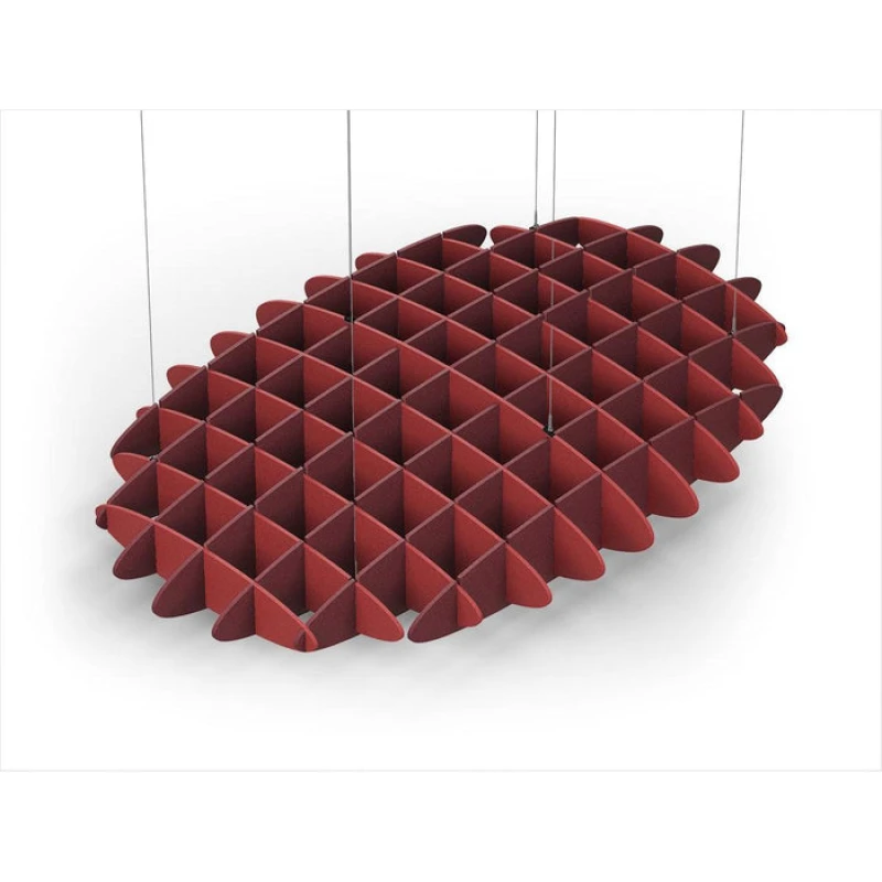 Acoustic Ceiling Sound Trap - 1200mm x 1800mm Oval - Red | Maroon