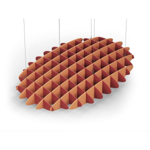 Acoustic Ceiling Sound Trap - 1200mm x 1800mm Oval - Red | Orange