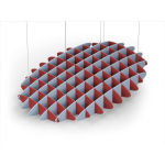 Acoustic Ceiling Sound Trap - 1200mm x 1800mm Oval - Red | Pacific Blue