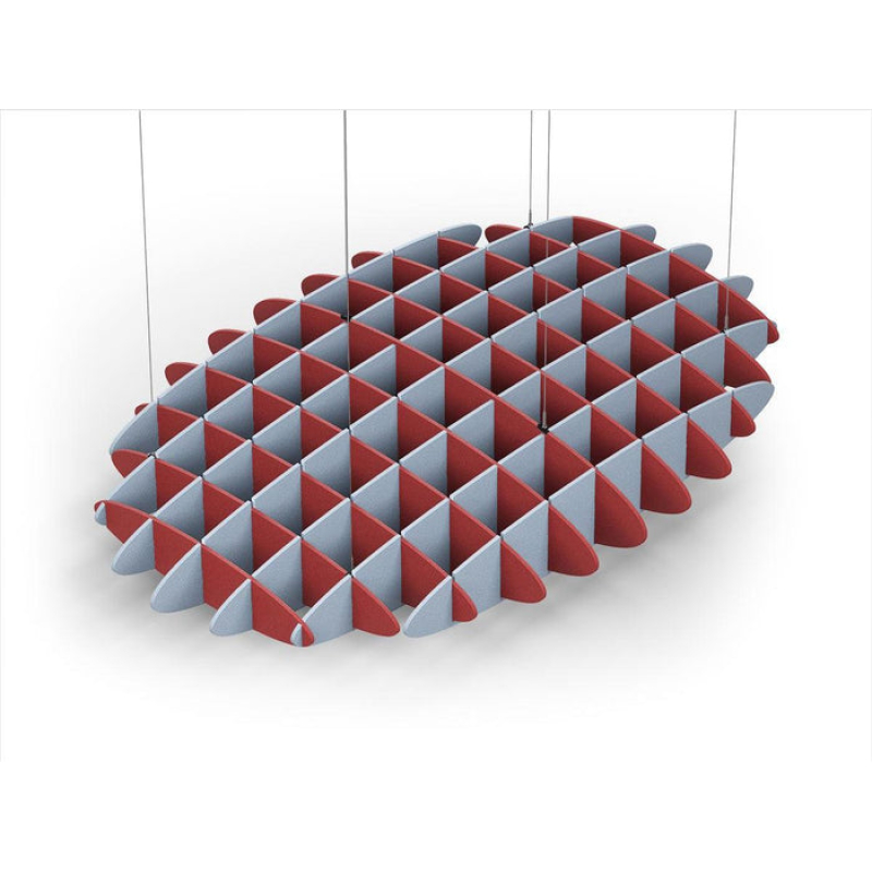 Acoustic Ceiling Sound Trap - 1200mm x 1800mm Oval - Red | Pacific Blue