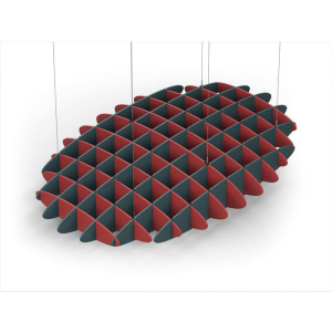 Acoustic Ceiling Sound Trap - 1200mm x 1800mm Oval - Red | Peacock Green