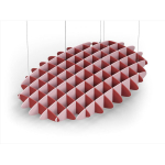 Acoustic Ceiling Sound Trap - 1200mm x 1800mm Oval - Red | Pink