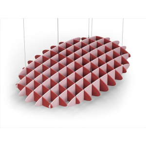 Acoustic Ceiling Sound Trap - 1200mm x 1800mm Oval - Red | Pink