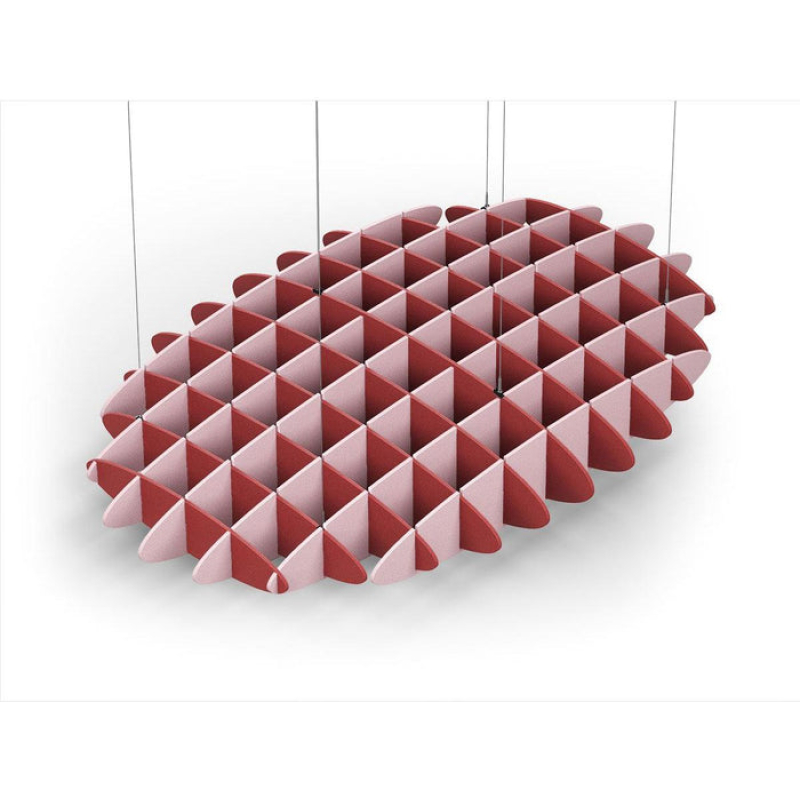 Acoustic Ceiling Sound Trap - 1200mm x 1800mm Oval - Red | Pink
