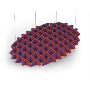 Acoustic Ceiling Sound Trap - 1200mm x 1800mm Oval - Red | Purple