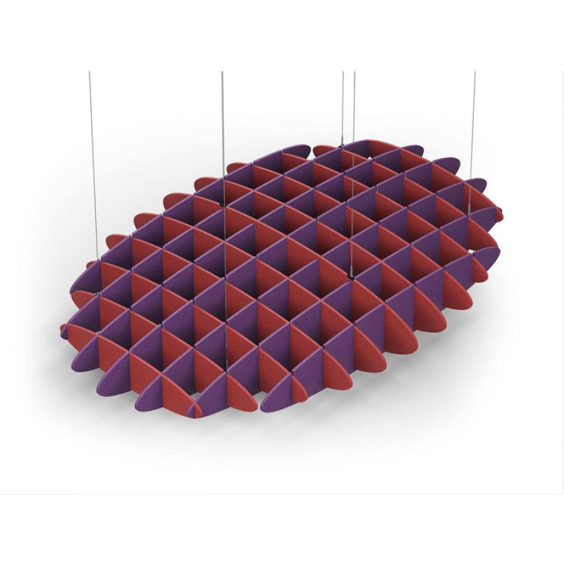 Acoustic Ceiling Sound Trap - 1200mm x 1800mm Oval - Red | Purple
