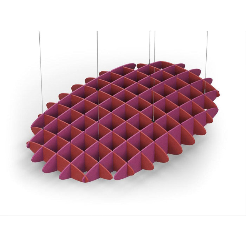 Acoustic Ceiling Sound Trap - 1200mm x 1800mm Oval - Red | Royal Pink