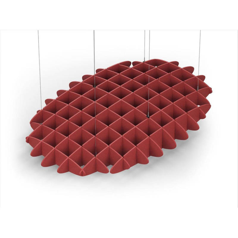 Acoustic Ceiling Sound Trap - 1200mm x 1800mm Oval - Red