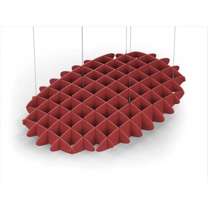 Acoustic Ceiling Sound Trap - 1200mm x 1800mm Oval - Red
