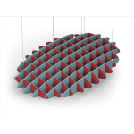 Acoustic Ceiling Sound Trap - 1200mm x 1800mm Oval - Red | Sky Blue
